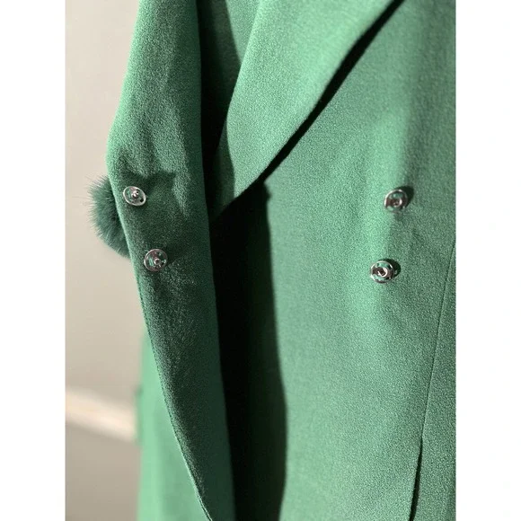 Lily & Taylor Vtg Wool Jacket Mink Womens Sz 16 Kelly Green Blazer Mob Wife EUC Blazers & Suit Jackets
